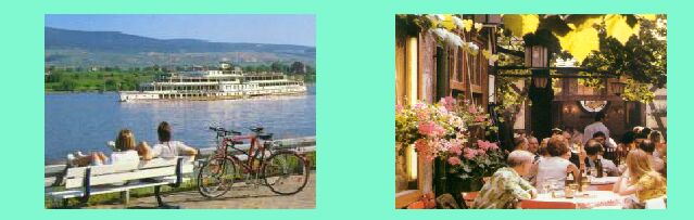 un battello sul Reno _ gente in una vineria