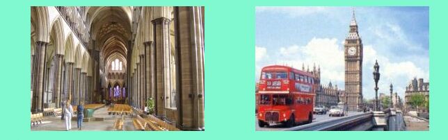nella cattedrale di Salisbury _ Londra: un bus davanti al Big Ben