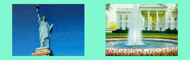 la statua della Liberta', New York _ la Casa Bianca, Washington